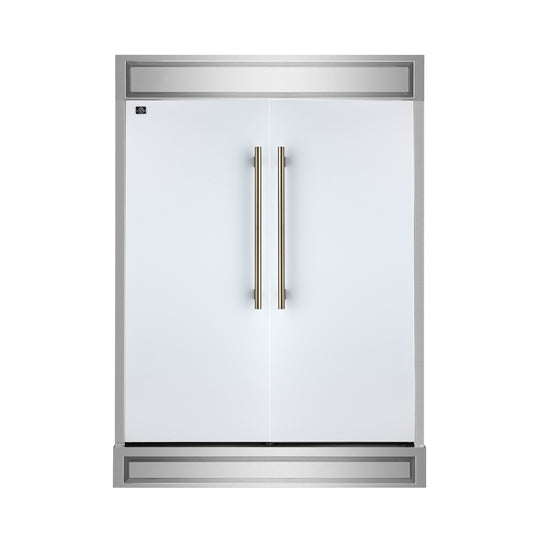 Refrigerador/congelador convertible Forno Maderno de 2 puertas, 28 pulgadas de ancho, blanco, molduras decorativas, 27.2 pies cúbicos, 84 pulgadas de alto, certificación ENERGY STAR