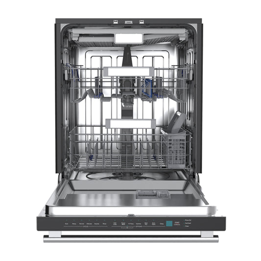 Stella 24 in. Built-in Dishwasher in Black, Tall Tub, Top Touch Control, Fingerprint-Resistant Stainless Steel Dishwasher, Black, Quiet 44 dBA, Soil-Sensing Capable, NSF & ENERGY STAR - Forno Appliances