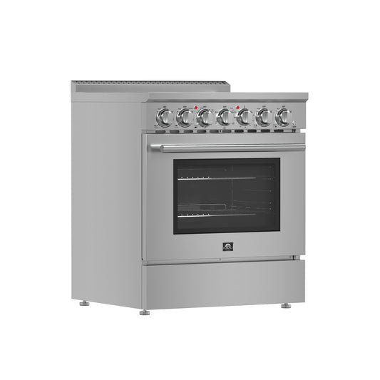 Cocina eléctrica independiente Forno Paolo de 30 pulgadas, acero inoxidable, 4.38 pies cúbicos, horno de convección real, eficiencia energética