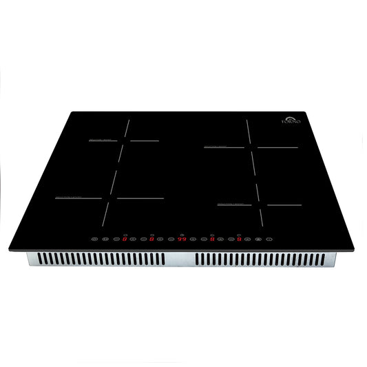 Table de cuisson à induction Forno Parco de 24 pouces, 4 zones, puissance totale de 7 200 W, commande tactile, 9 niveaux de puissance, fonction Booster