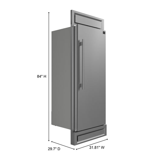 Refrigerador convertible empotrado Forno Maderno de 28 pulgadas, 13.6 pies cúbicos, apertura a la derecha, parrilla decorativa, certificación ENERGY STAR