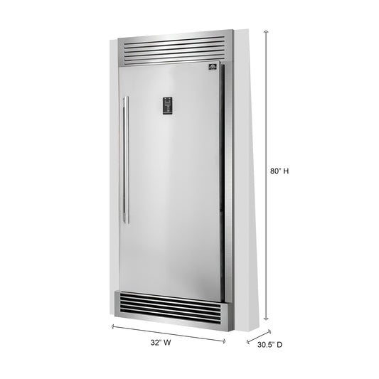 Forno Rizzuto 28-Inch Upright Convertible Refrigerator, 32-Inch Wide, Right Swing, Decorative Grill, ENERGY STAR Certified - Forno Appliances