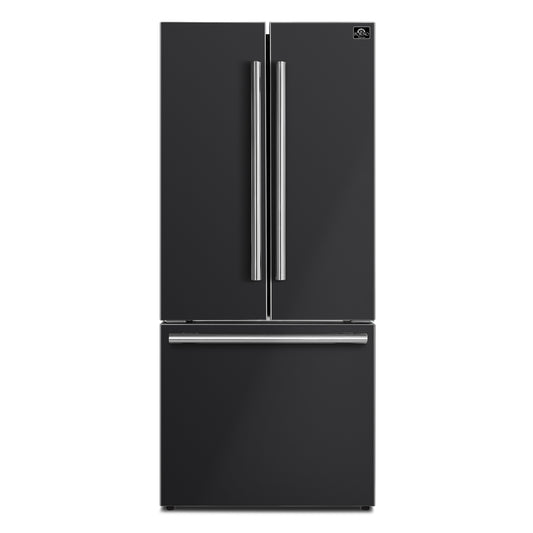 FORNO 2-Piece Black Kitchen Bundle - 30" Electric Range and 31" Bottom Freezer Refrigerator - Forno Appliances