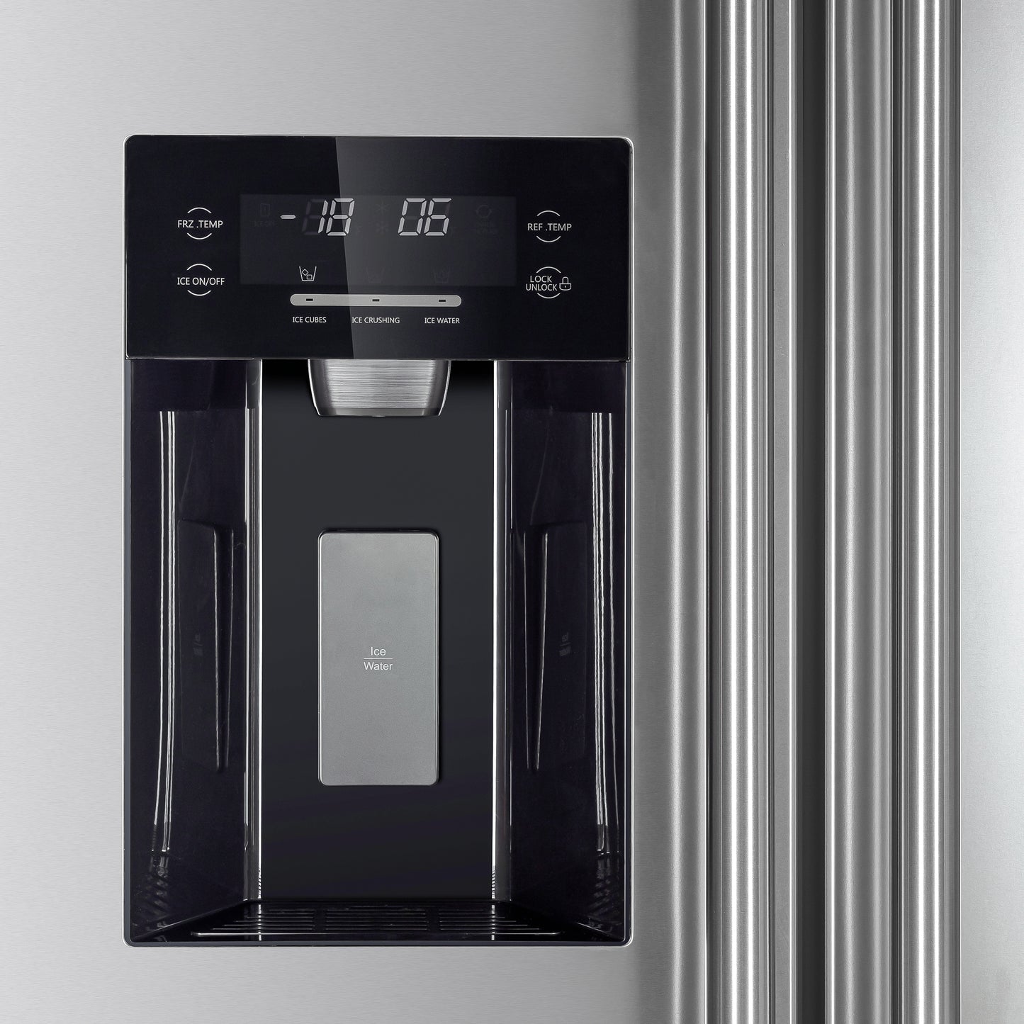 Forno Salerno Réfrigérateur côte à côte en acier inoxydable de 36 pouces, 20 pi³, certifié ENERGY STAR - Forno Appliances
