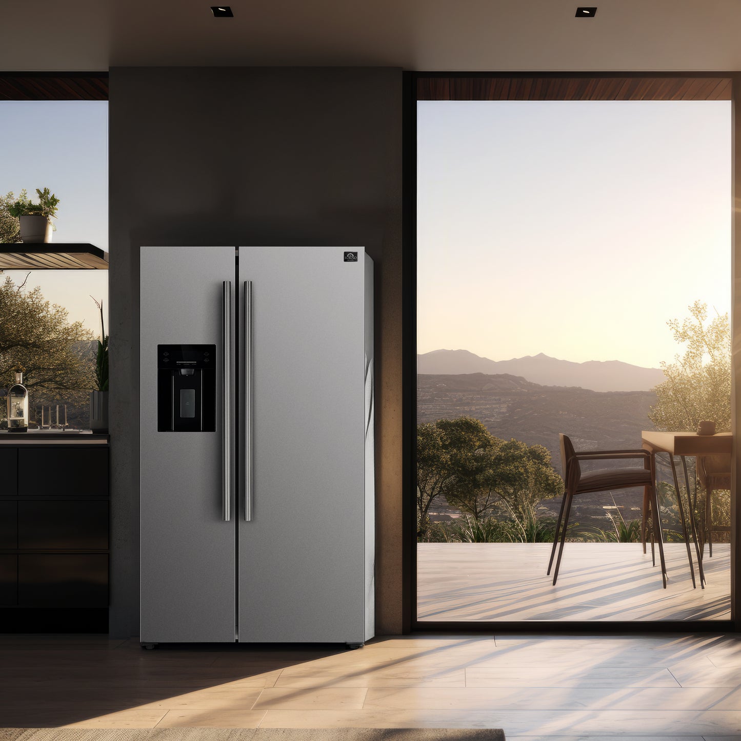 FORNO lot de cuisine Premium 2 pièces - cuisinière à gaz Giovanni 30 pouces en acier inoxydable, réfrigérateur côte à côte Forno Salerno 36" en acier inoxydable 20 cu.ft - FBDL-020-03CAUS - Forno Appliances