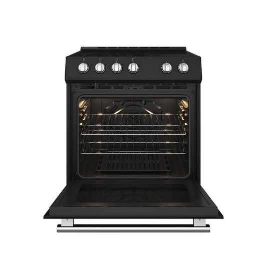 Cuisinière électrique noire Forno Leonardo Espresso 30-Inch, vraie convection, écoénergétique - Forno Appliances