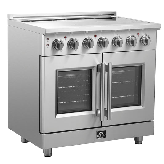 Forno Massimo cuisinière électrique autonome à portes françaises de 36 pouces, four à convection véritable - Forno Appliances