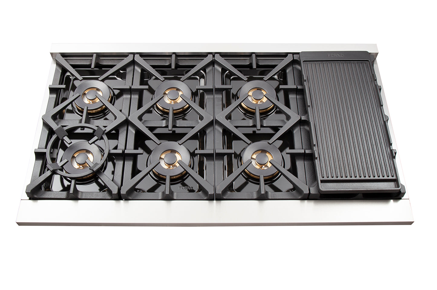 FORNO Premium ensemble cuisine 2 pièces - cuisinière Capriasca 48" en acier inoxydable, réfrigérateur convertible double combo Rizzuto 60" W. - FBDL-019-04CAUS - Forno Appliances