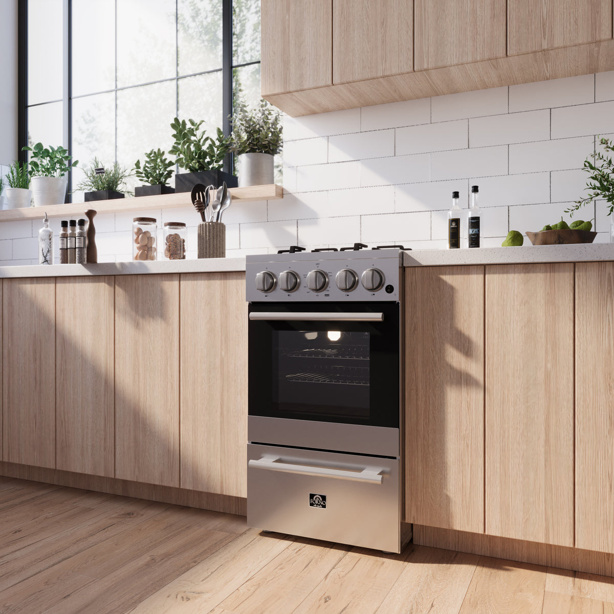 Forno Lamazze 20-Inch Freestanding Gas Range, Compact Design, Energy Efficient - Forno Appliances