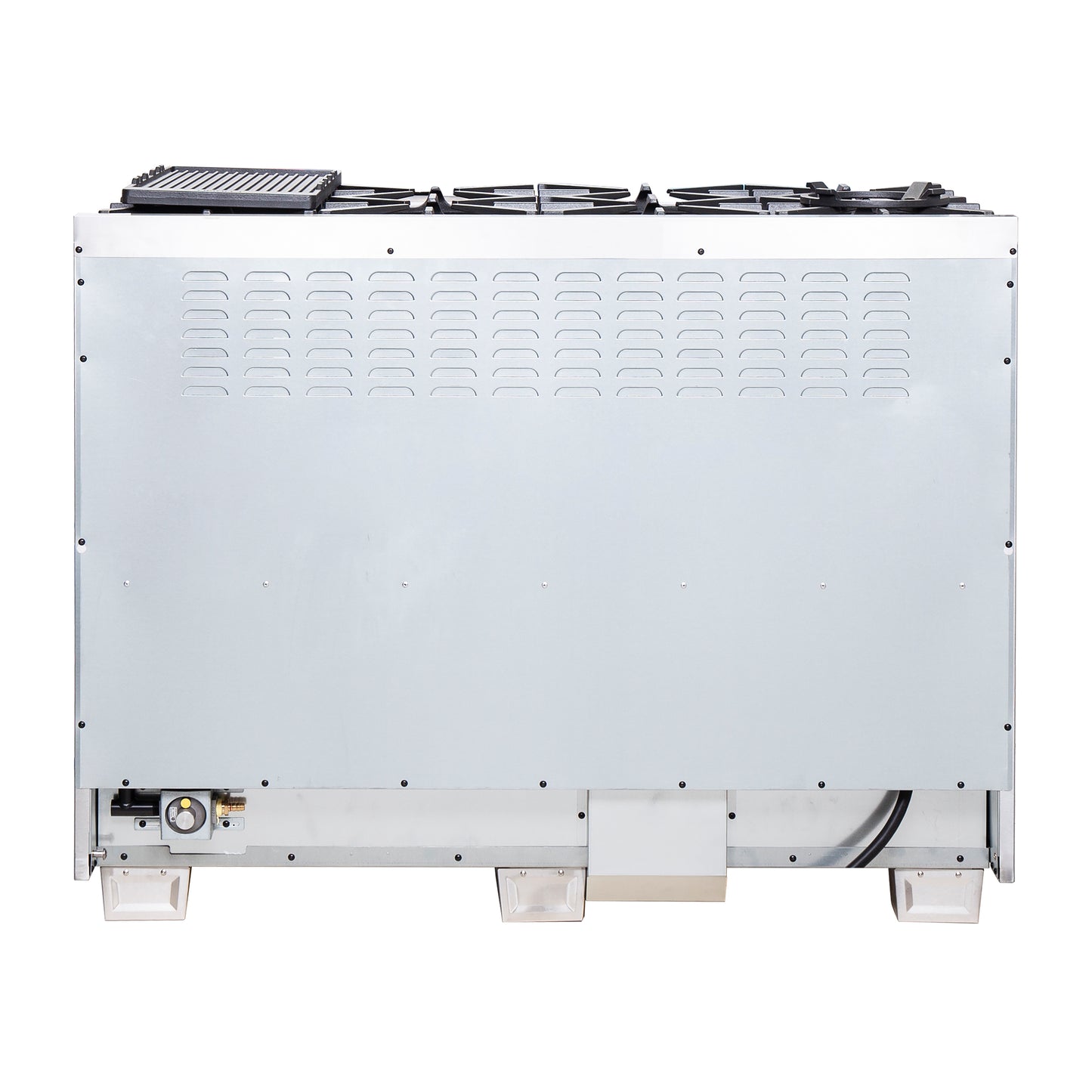 Cocina independiente de 48 pulgadas con puerta francesa y doble combustible, Forno Capriasca, 8 quemadores y horno de convección real