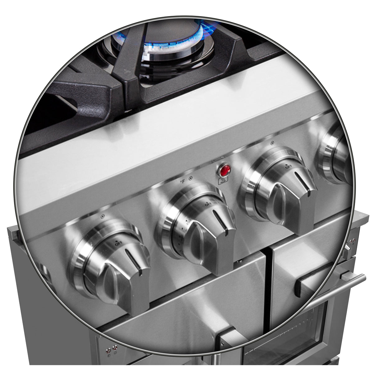 Forno Massimo 48-Inch Freestanding French Door Gas Range, 8 Burners, Convection Oven, Energy Efficient - Forno Appliances