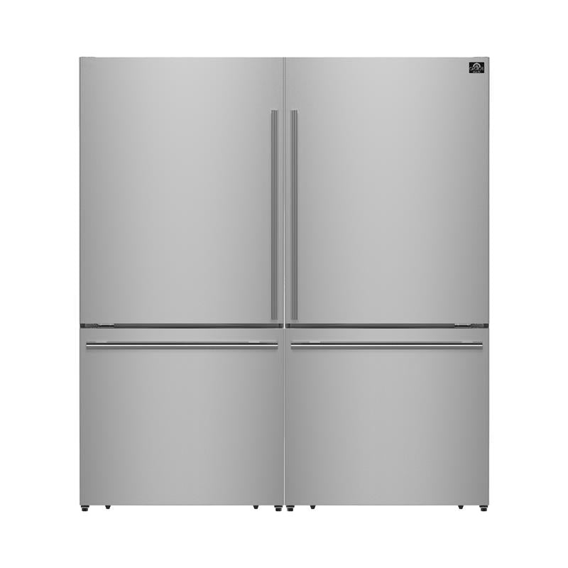 Forno Milano 2-Piece 62-Inch Freestanding Dual Bottom Freezer