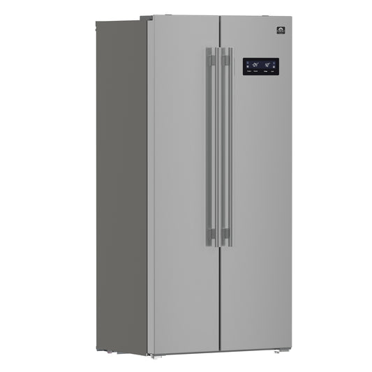 Refrigerador Forno Salerno de acero inoxidable de 33 pulgadas, lado a lado, 15.6 pies cúbicos, certificación ENERGY STAR