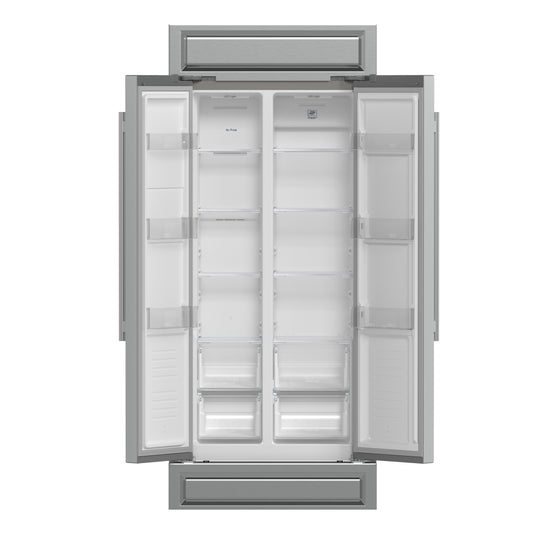 Réfrigérateur encastré en acier inoxydable Forno Salerno de 37 pouces, capacité de 15,6 pi³, grille décorative moderne, certifié ENERGY STAR