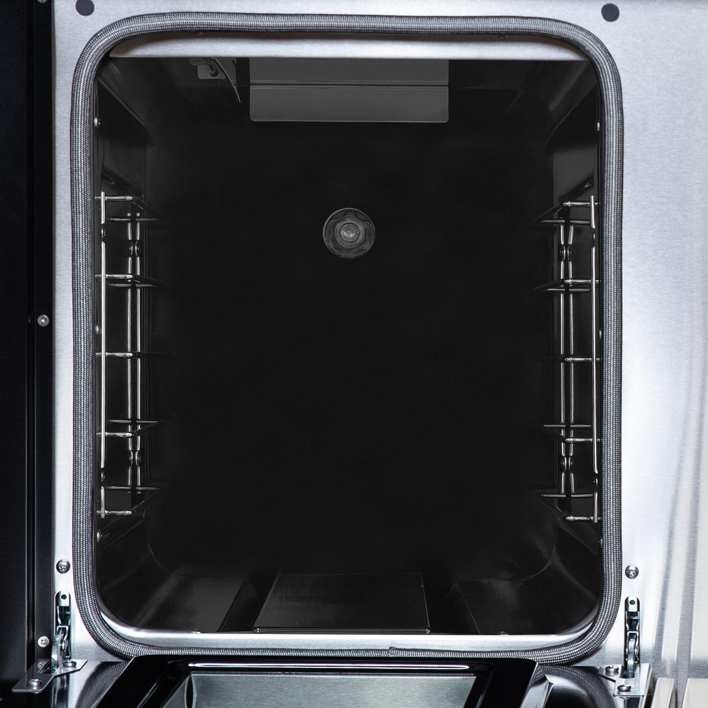 Valente 48" Gas Range in Black, 8 Sealed Burnes, 94 000 BTU Cooktop Output, 6.7 Cu.Ft. Double Oven, Telescopic Racks - Forno Appliances