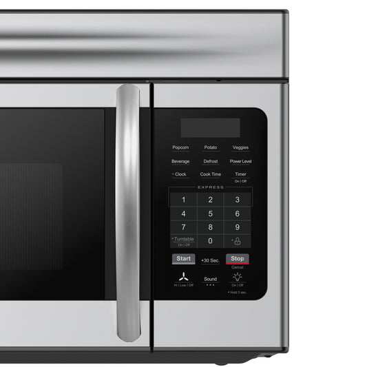 Forno Scalo Microondas sobre la estufa de 30 pulgadas, acero inoxidable – 1.6 pies cúb., ventilación de 300 CFM, control táctil, luz LED - Forno Appliances