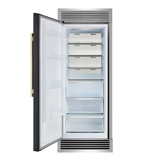 Forno Maderno Refrigerador Empotrado Convertible de 28" en Negro, 13.6 pies cúbicos, Puerta Izquierda con Parrilla Decorativa - 32" de Ancho