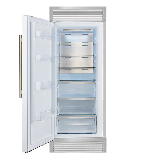 Réfrigérateur convertible encastrable Forno Maderno de 28 po, blanc, capacité de 13,6 pi³, ouverture à gauche avec grille décorative – largeur de 32 po