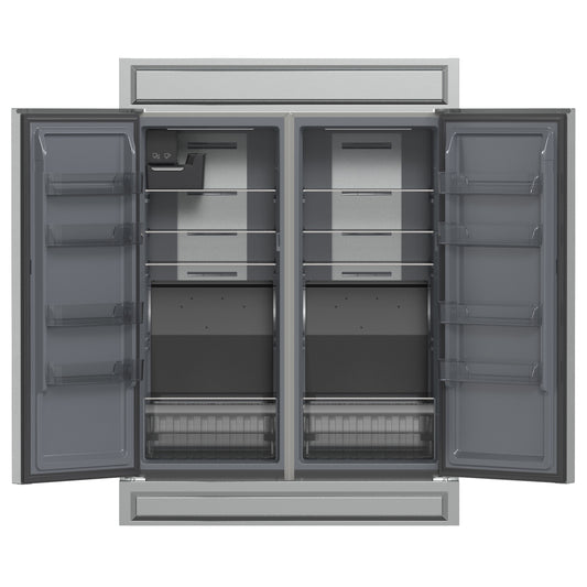 Refrigerador/congelador convertible Forno Fortezza de 60 pulgadas con kit de acabado moderno, acero inoxidable, Total No Frost, con máquina de hielo automática