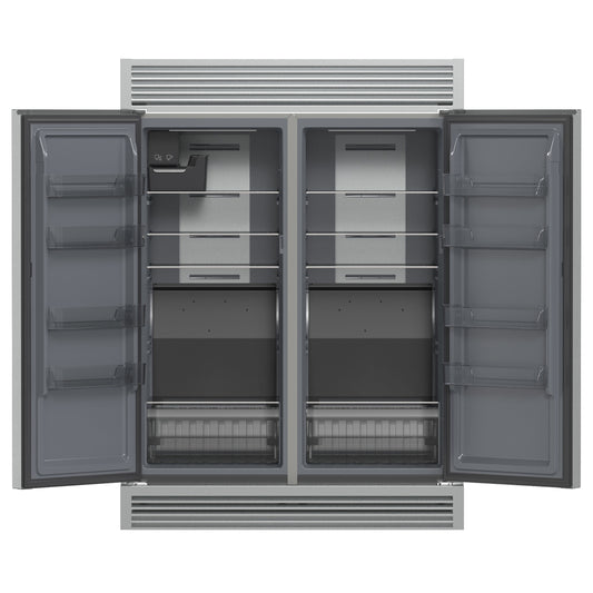 Refrigerador/congelador convertible Forno Fortezza de 60 pulgadas con parrilla, acero inoxidable, Total No Frost, con máquina de hielo automática