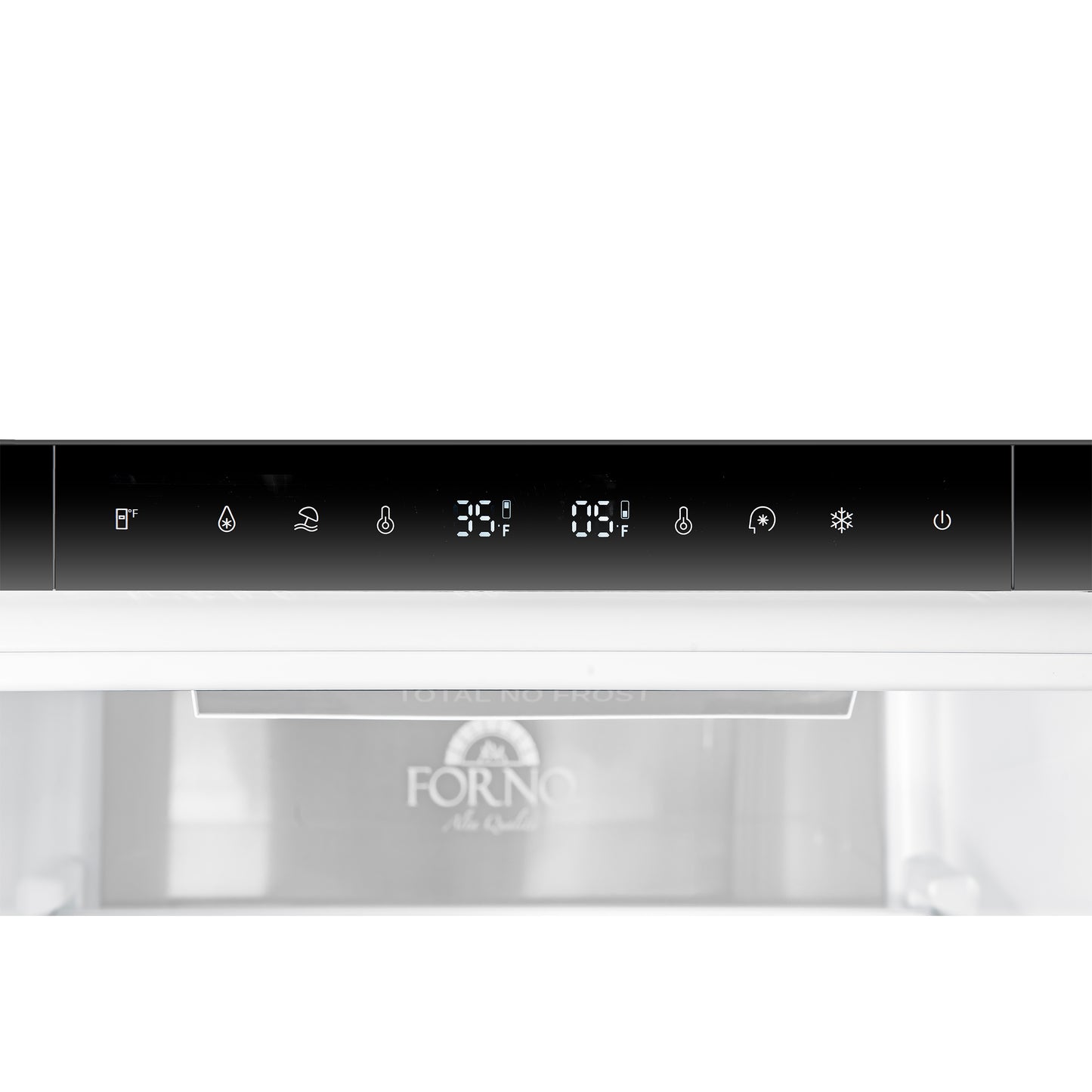 Custodia 48" Bottom Freezer combo, 20.6 cf., Ice Maker, Total No frost, White, Antique Brass handles