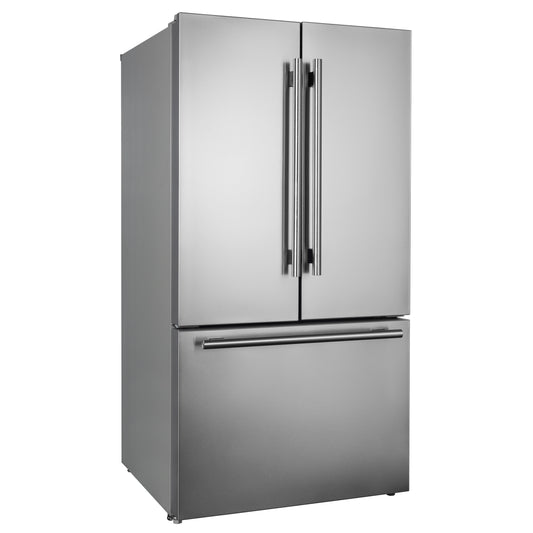 Refrigerador Forno Rivello de 36 pulgadas con puerta francesa en acero inoxidable, dispensador de agua interno, hielo filtrado, estantes ajustables, certificación Energy Star