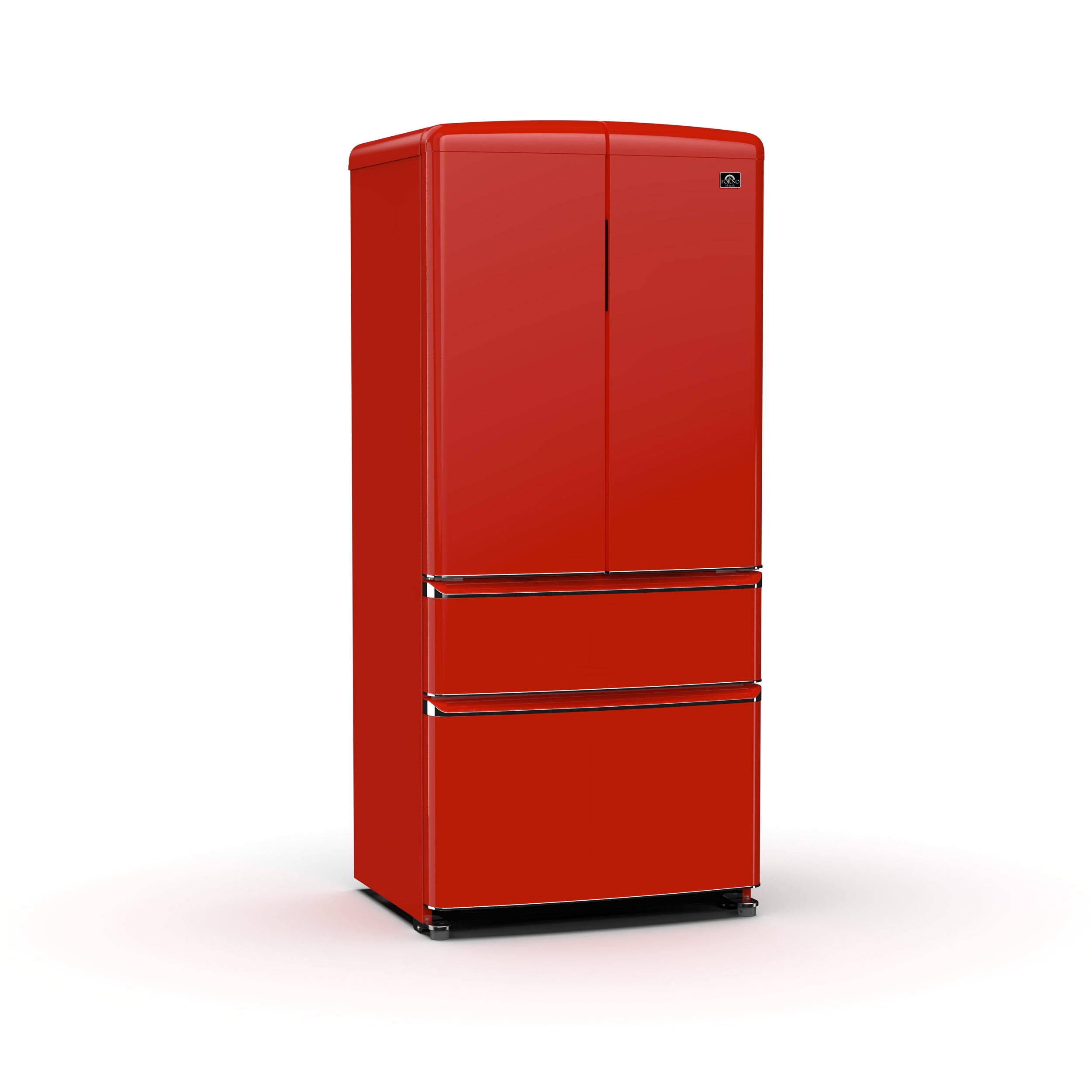 Forno Luigi 33-Inch French Door Refrigerator, 18 cu.ft, Red Finish