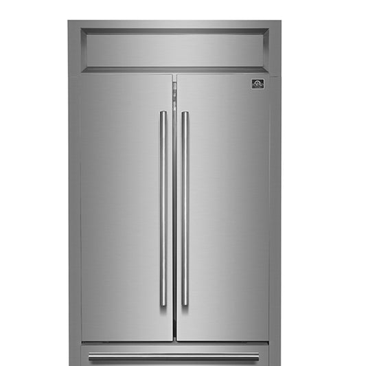 Réfrigérateur Forno Gallipoli à portes françaises de 30 pouces, 17,5 cu.ft Gril décoratif moderne de grande capacité, 86 cm de largeur, en acier inoxydable, technologie No Frost, écoénergétique