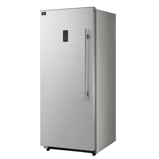Forno Fortezza 28 Inch Left-Swing Freezer, Stainless Steel with Automatic Ice Maker