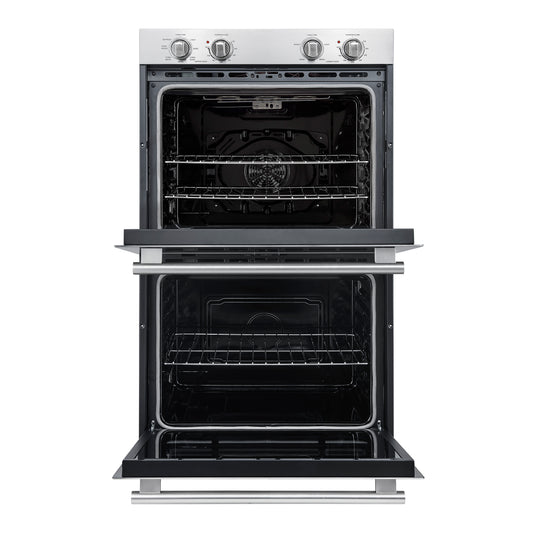 Forno Vomero 30-Inch Double Wall Oven, Stainless Steel, 10 cu.ft Total Capacity, 7100W Convection, Mechanical Controls, Self-Cleaning Function - Forno Appliances