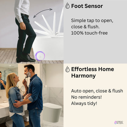 FORNO ACQUA Luxurious Smart Toilet. Includes Heated Seat, Auto Flush, Auto Lid, Powerful Flush, Ideal for Powder Rooms.