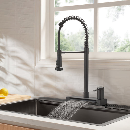 FORNO ACQUA 4 function pull-Down Waterfall Kitchen Faucet - Forno Appliances