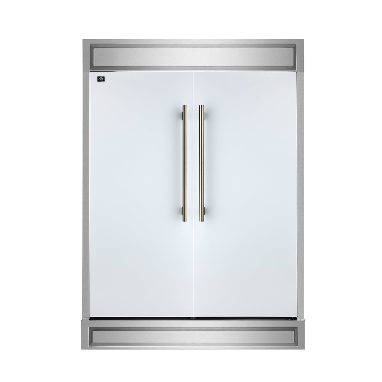 Refrigerador/congelador convertible Forno Maderno de 2 puertas, 28 pulgadas de ancho, blanco, molduras decorativas, 27.2 pies cúbicos, 84 pulgadas de alto, certificación ENERGY STAR