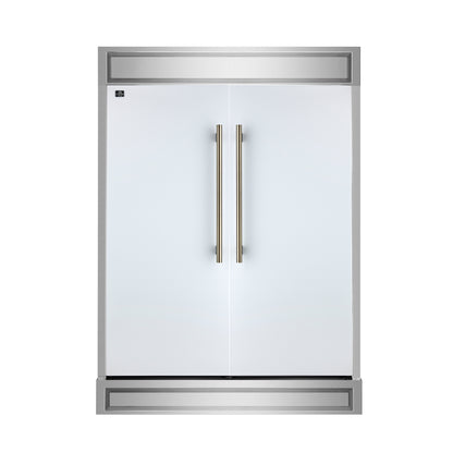 Refrigerador/congelador convertible Forno Maderno de 2 puertas, 28 pulgadas de ancho, blanco, molduras decorativas, 27.2 pies cúbicos, 84 pulgadas de alto, certificación ENERGY STAR