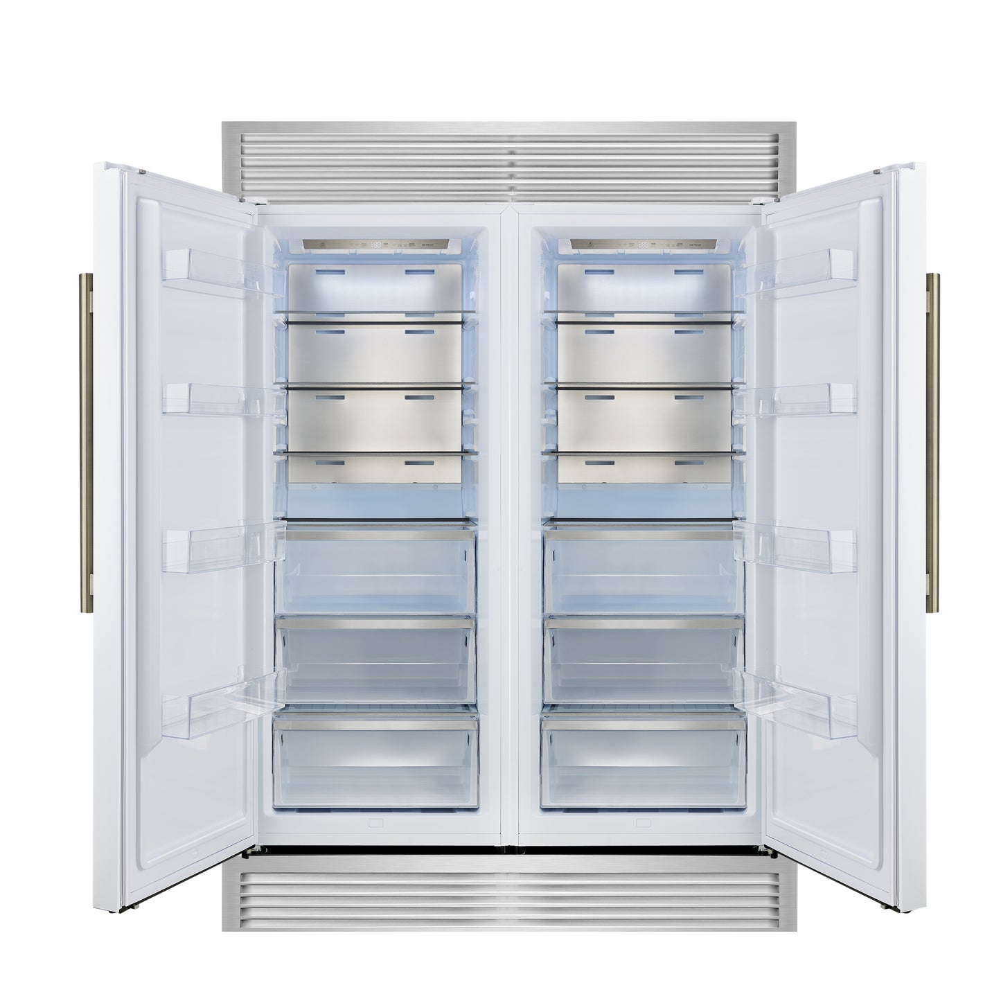Refrigerador/congelador convertible Forno Maderno de 2 puertas, 28 pulgadas de ancho, blanco, molduras decorativas, 27.2 pies cúbicos, 84 pulgadas de alto, certificación ENERGY STAR