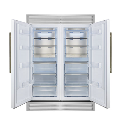 Refrigerador/congelador convertible Forno Maderno de 2 puertas, 28 pulgadas de ancho, blanco, molduras decorativas, 27.2 pies cúbicos, 84 pulgadas de alto, certificación ENERGY STAR