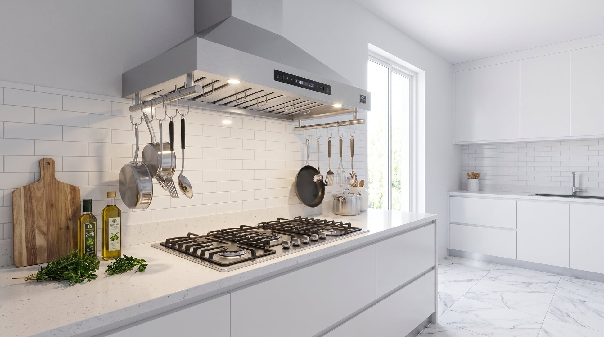 Forno Venezia 36 Inch Wall-Mounted Range Hood with Touch Controls and Baffle Filters - Forno Appliances