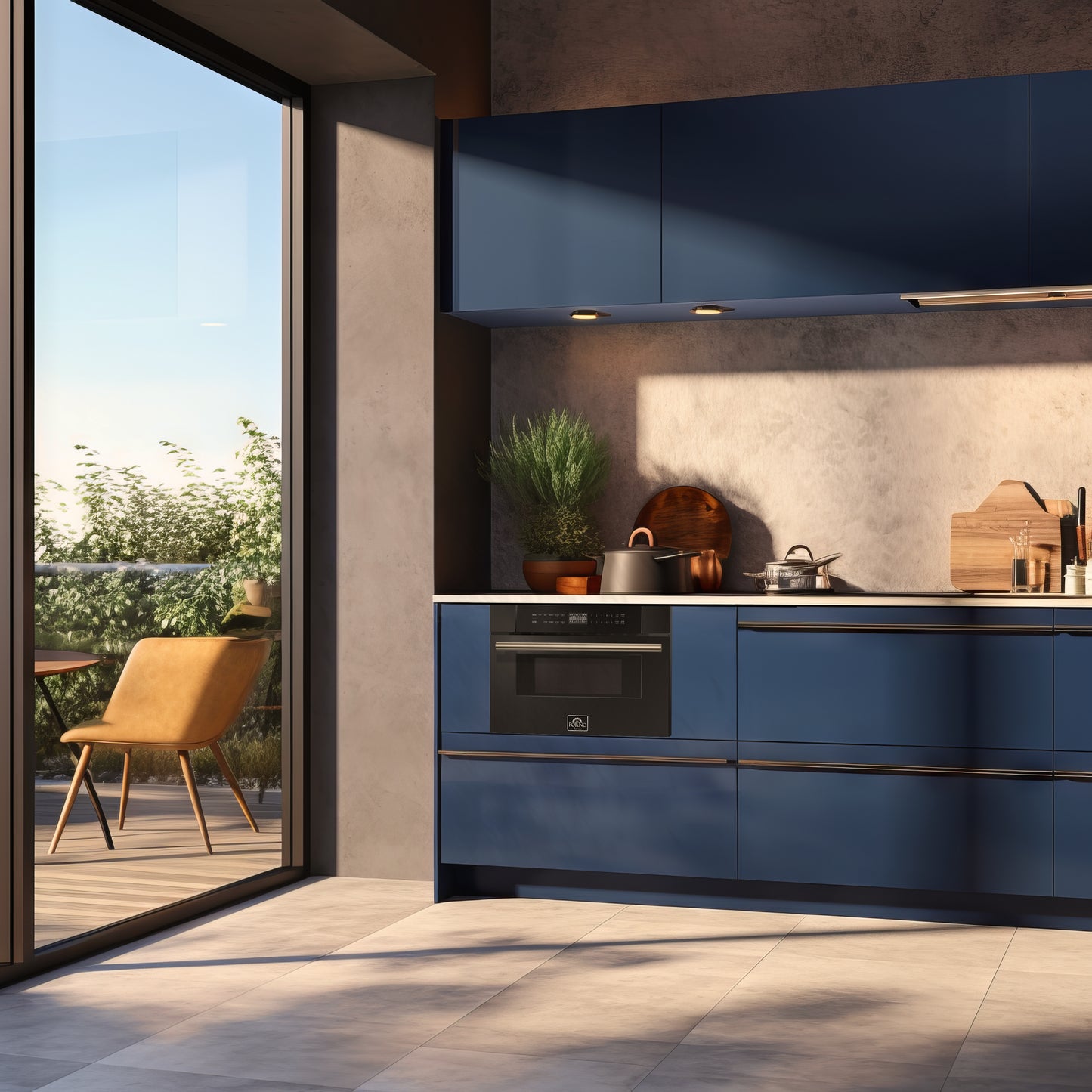 Microondas Forno Capoliveri Espresso de 30 pulgadas, color negro, 1.2 pies cúbicos, 1000 vatios, integrado, pantalla LCD táctil, apertura y cierre automáticos, 11 niveles de potencia, sensor de cocción