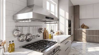 Forno Venezia 36 Inch Wall-Mounted Range Hood with Touch Controls and Baffle Filters - Forno Appliances