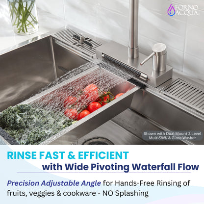 FORNO ACQUA 4 Function Waterfall  Pull-Down Kitchen Faucet - Forno Appliances