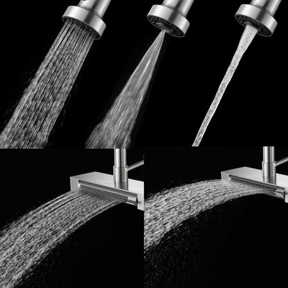 FORNO ACQUA 4 Function Waterfall  Pull-Down Kitchen Faucet - Forno Appliances