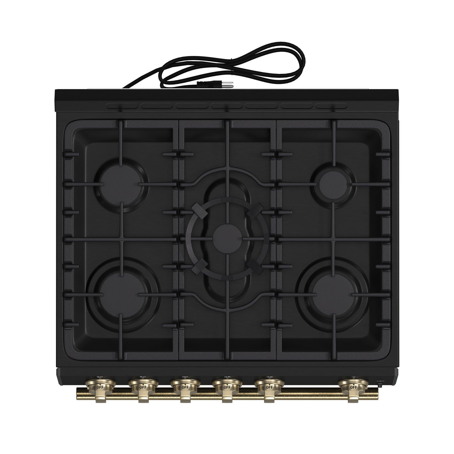 Cocina a gas Forno Leonardo Espresso de 30 pulgadas, color negro, 5 quemadores, 39 500 BTU, horno de convección de 5 pies cúbicos