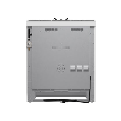 Cocina a gas blanca Forno Leonardo Espresso de 30 pulgadas, 5 quemadores, 39,500 BTU, horno de convección de 5 pies cúbicos