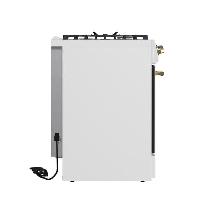 Cocina a gas blanca Forno Leonardo Espresso de 30 pulgadas, 5 quemadores, 39,500 BTU, horno de convección de 5 pies cúbicos