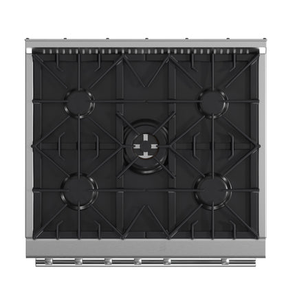 Cocina a gas FORNO Giovanni de 30 pulgadas, acero inoxidable, 5 quemadores, 67,000 BTU, horno de convección de 4.32 pies cúbicos