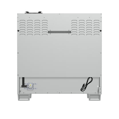 Cocina a gas independiente Forno Capriasca de 91 cm con puerta francesa, 6 quemadores, horno de convección y eficiencia energética.