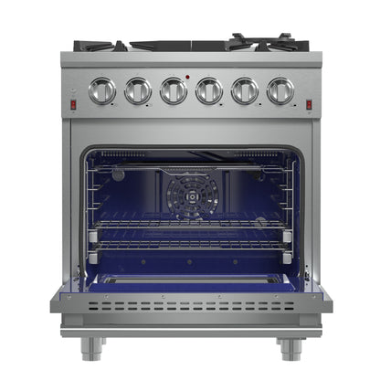 Cocina a gas independiente Forno Massimo de 30 pulgadas, 4 quemadores y horno de convección real