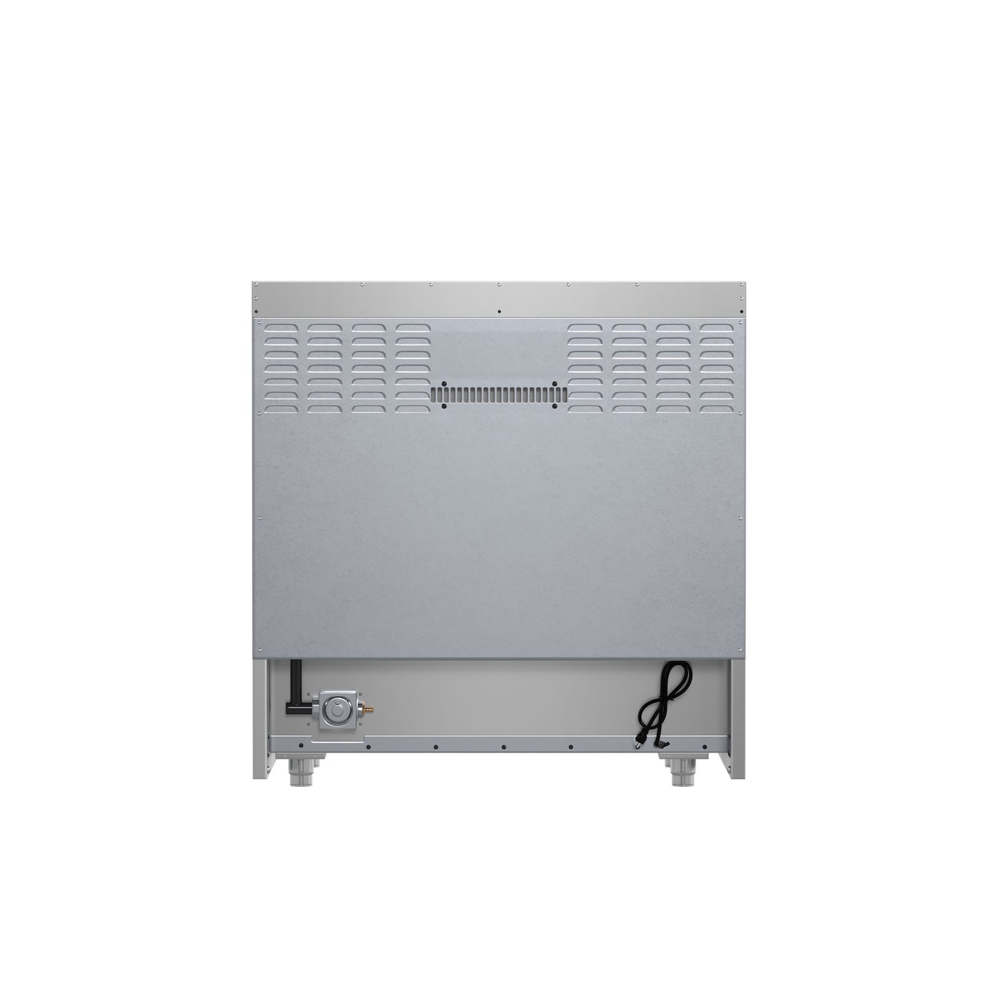 Cocina a gas independiente Forno Galiano de 36 pulgadas con puerta francesa, 6 quemadores, horno de convección y eficiencia energética.