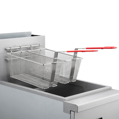 Friteuse commerciale au gaz naturel FORNO, 4 brûleurs 120 000 BTU, capacité d'huile de 50 lb