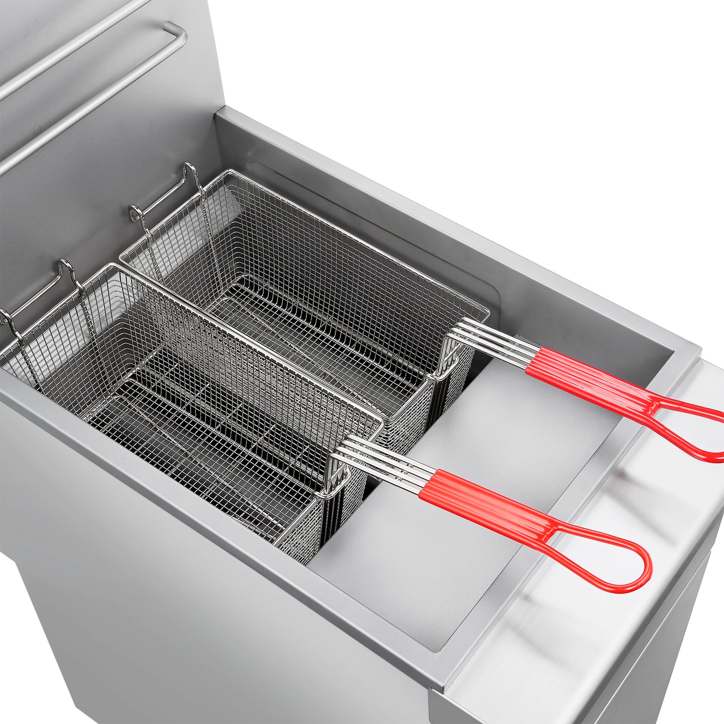 Friteuse commerciale au gaz naturel FORNO, 4 brûleurs 120 000 BTU, capacité d'huile de 50 lb